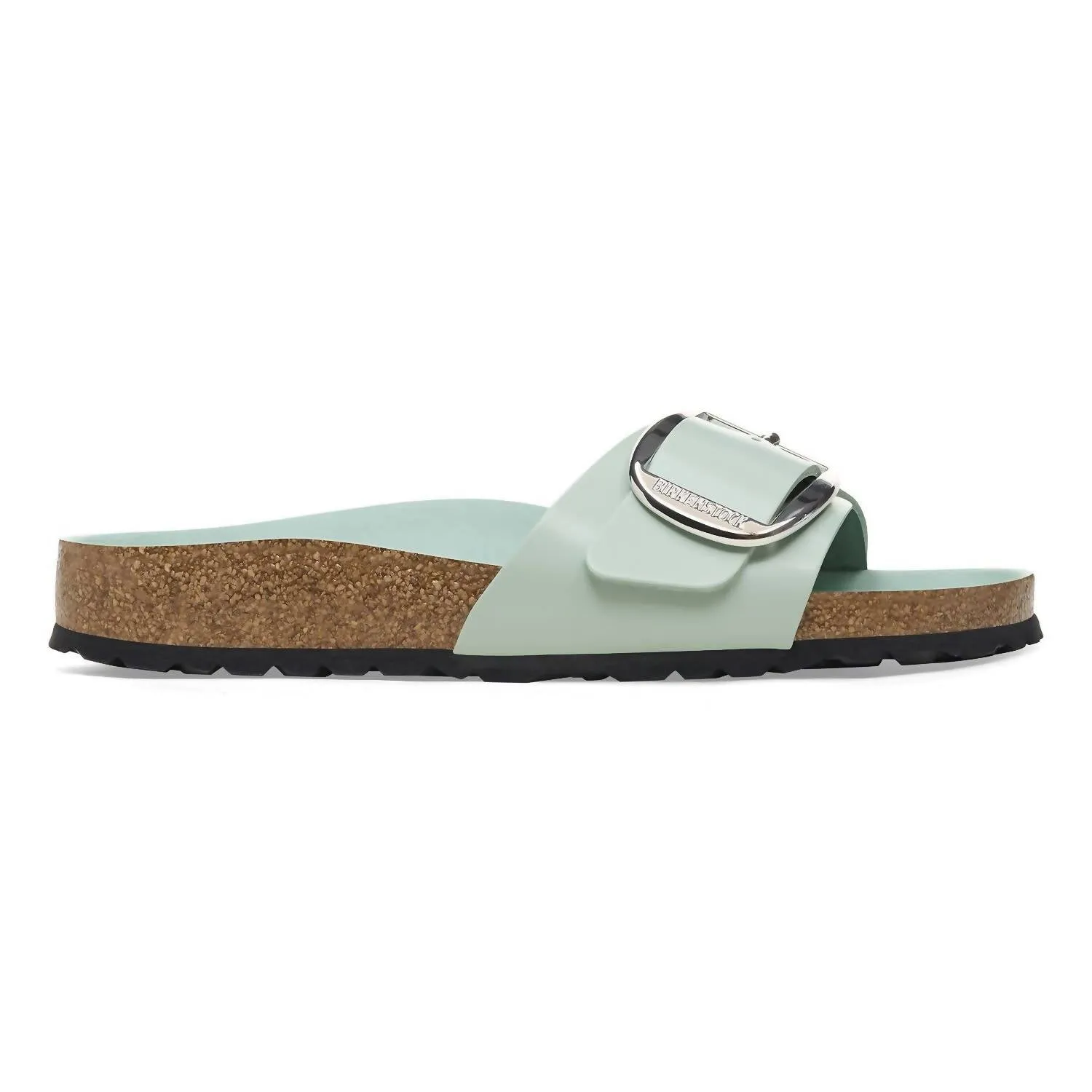 Sandale Madrid à grande boucle pour femme en vert surf brillant