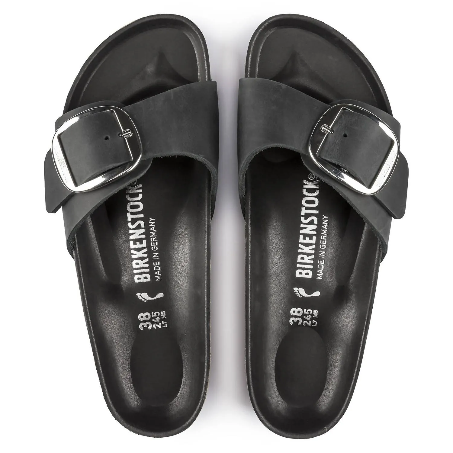 Sandales Madrid à Grande Boucle pour Femmes - Largeur Étroite en Noir