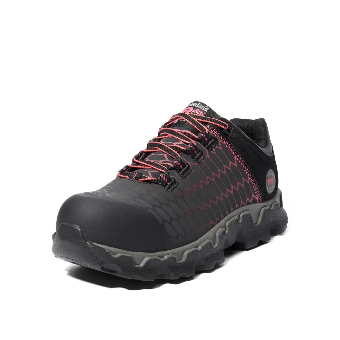 Chaussure de travail sportive à embout d'acier pour femmes Noir/Rose