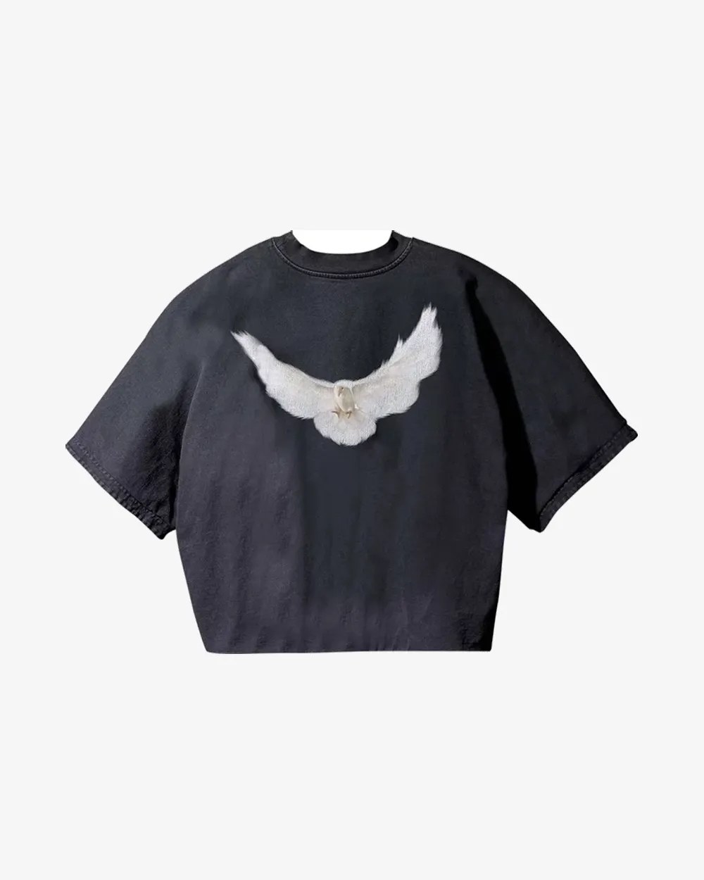 YEEZY GAP CONÇU PAR BALENCIAGA DOVE T-SHIRT SANS COUTURE 3/4 MANCHES LAVÉ NOIR