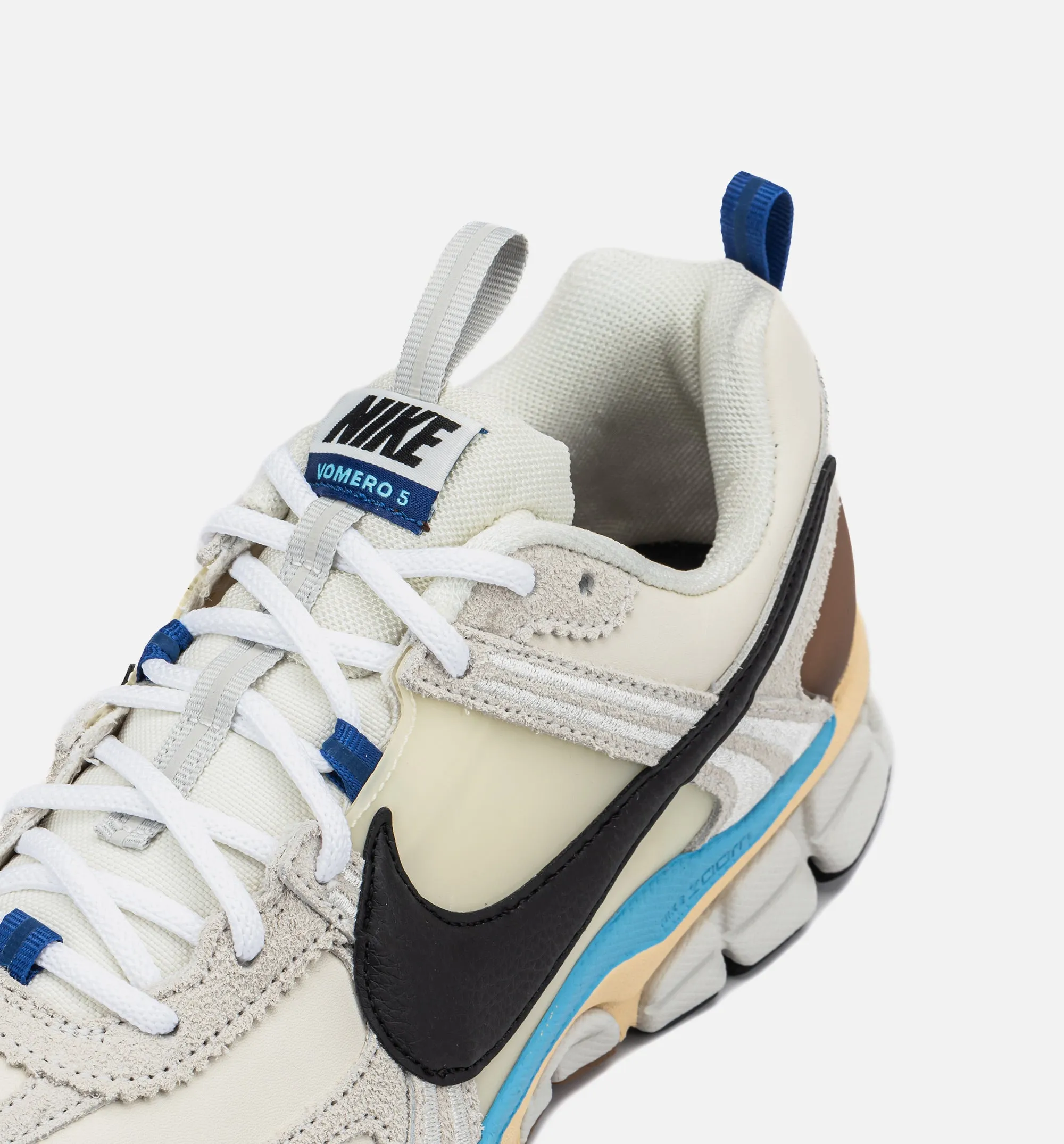 Chaussure de style de vie Zoom Vomero 5 pour femmes - Ivoire pâle/Noir/Os clair/Vanille pâle/Bleu Verseau